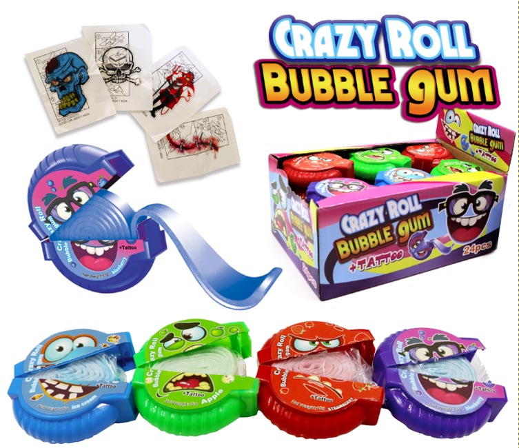Žvýkačky Crazy Roll s tetováním 15g