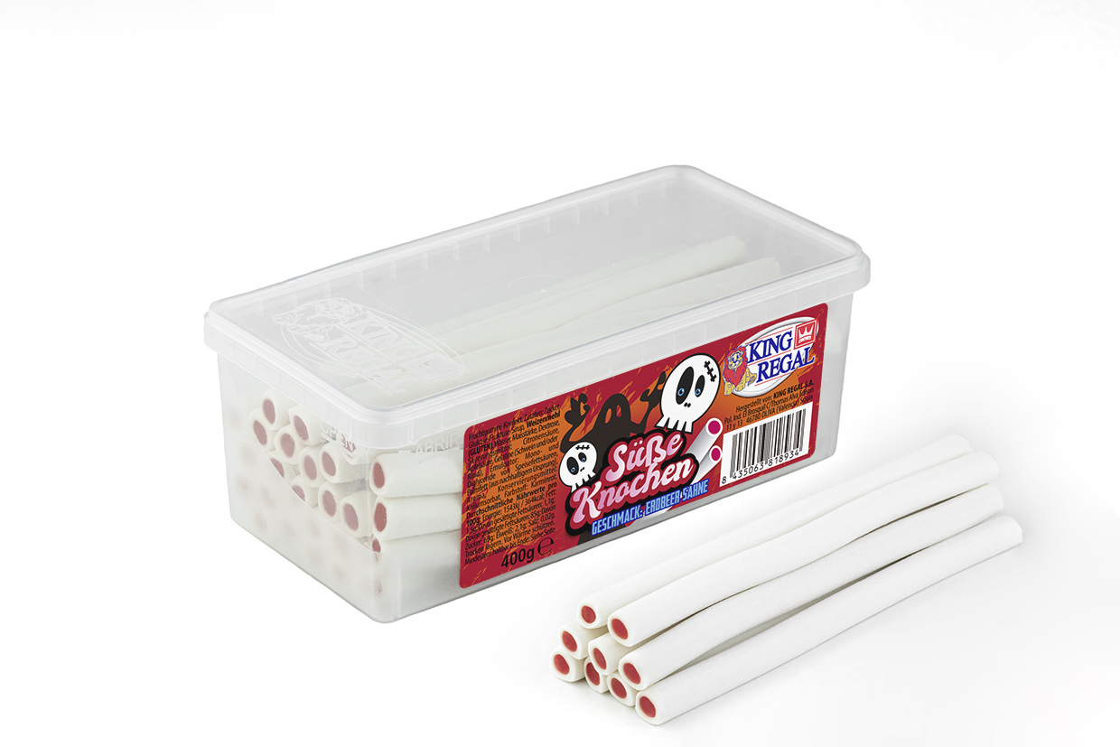King regal Jahodové smetanové pudrové pendreky - box 400g (30ks)