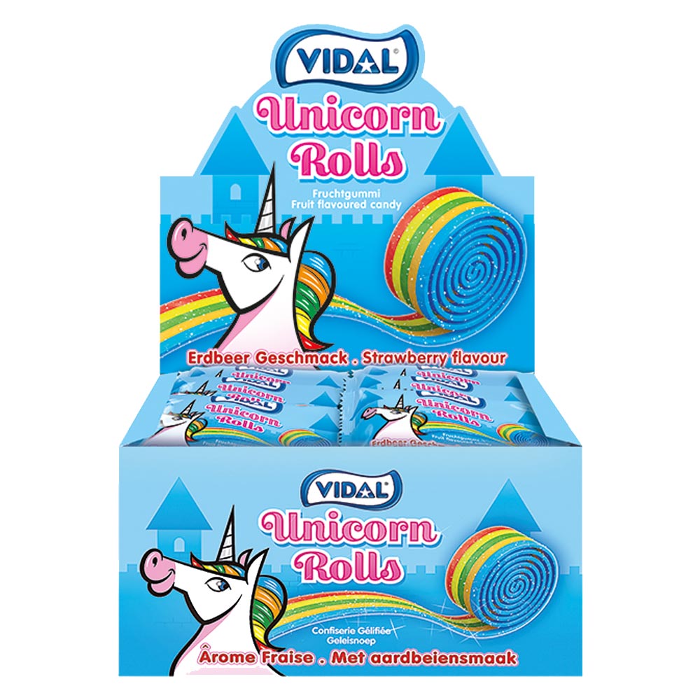 Kyselé pásky VIDAL ROLLA BELTA Unicorn - jednorožec, balené 19g