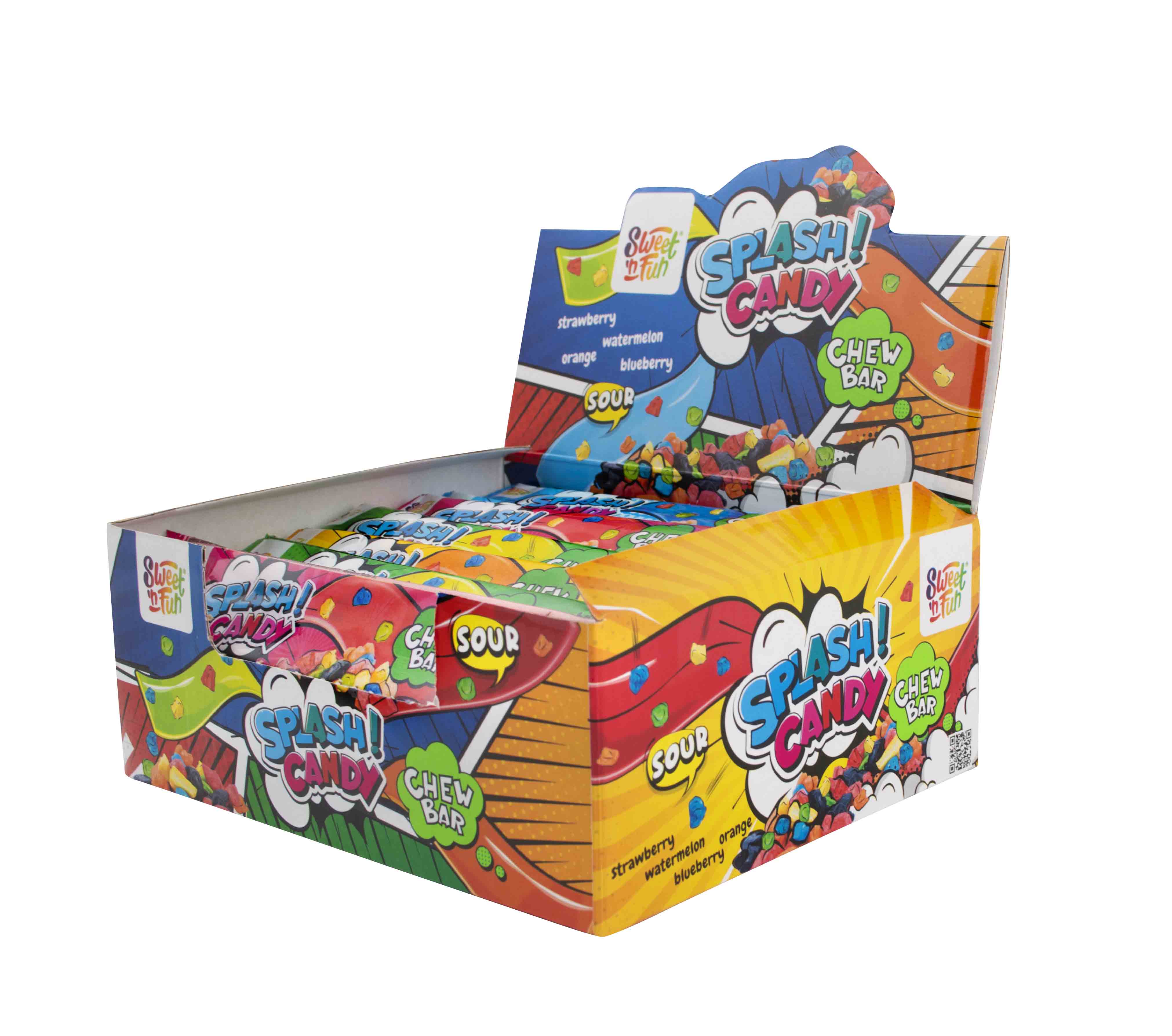 Splash Candy Chew Bar – žvýkací tyčinka s křupavými bonbóny 20g