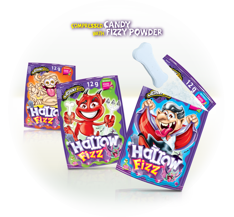 Lízátka s práskacím práškem - HALLOWFIZZ 12g