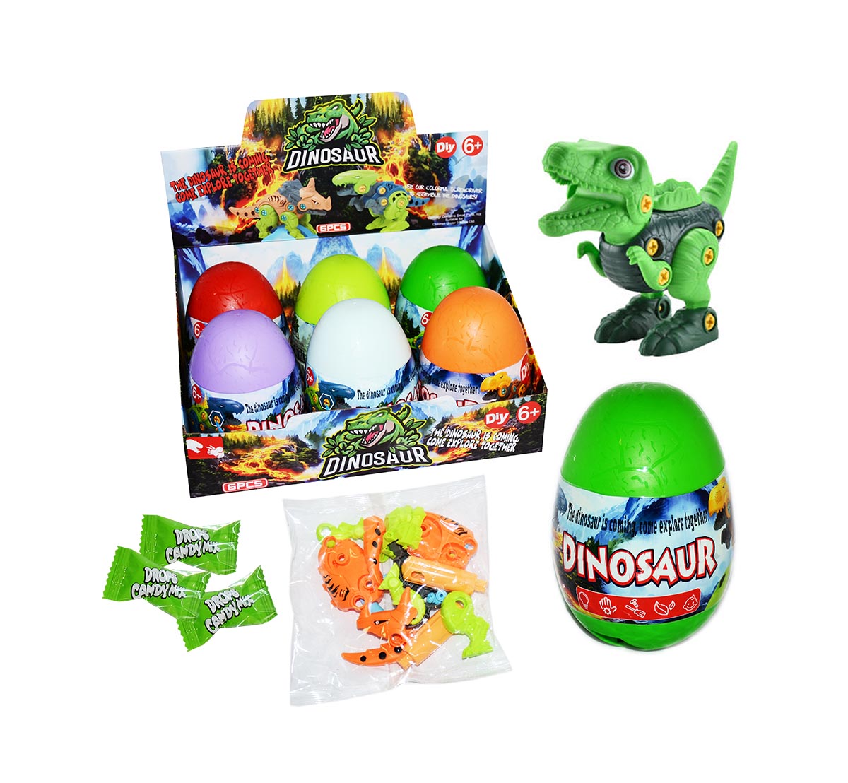 Diy Dinosaur Egg - obří vajíčko 18cm s překvapením a cukrovinkou 10g