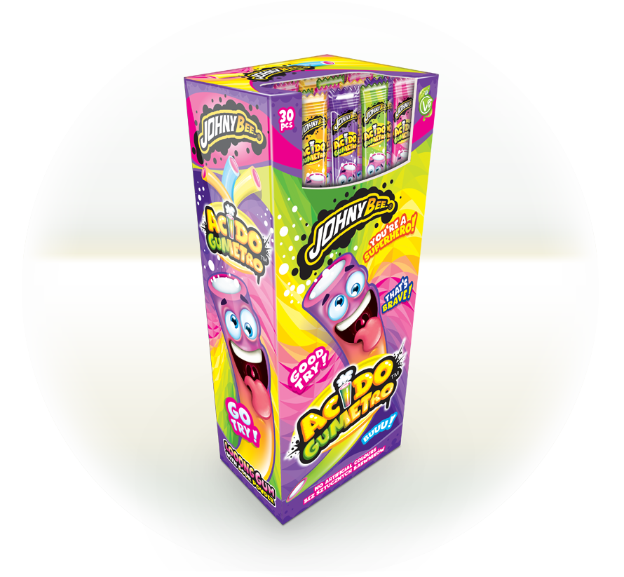 Žvýkačka JB ACIDO GUMETRO se SUPER KYSELÝM práškem uvnitř 22g