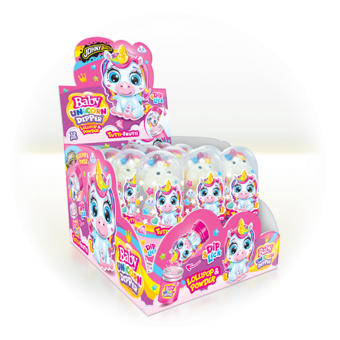 JB BABY UNICORN DIPPER - lízátko jednorožec s práškem 40g