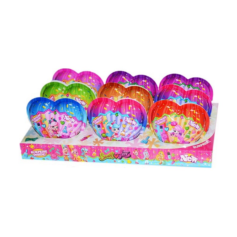 PLASTIC HEART SWEET LOVE - plastové srdíčko s překvapením a cukrovinkou 10g