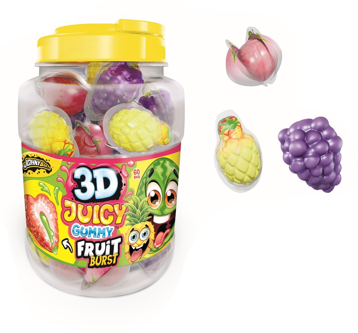 3D JUICY GUMMY 18 g - plněné želé - FRUIT BURST