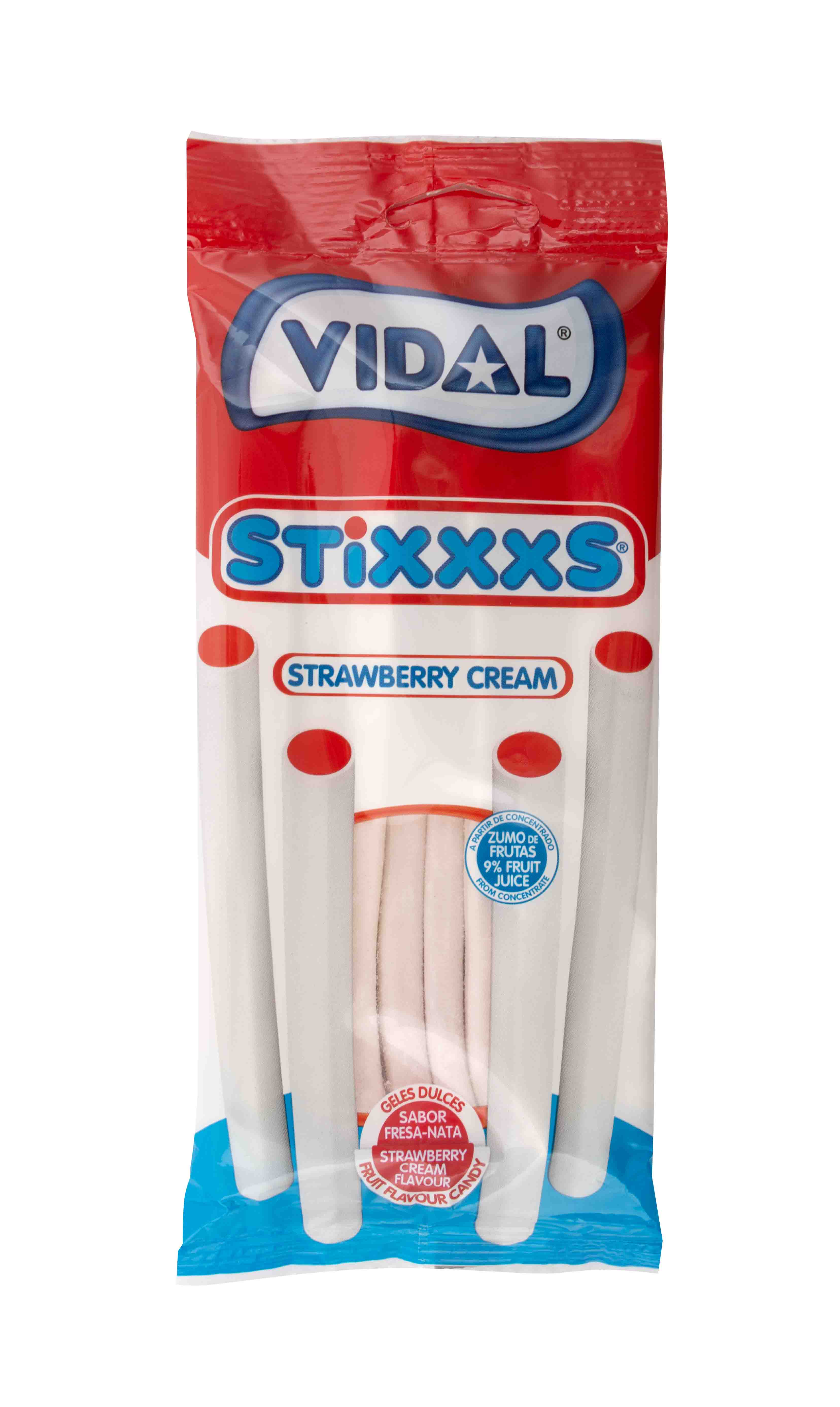 Pendreky jahodové bílé pudrové VIDAL- balení 90g