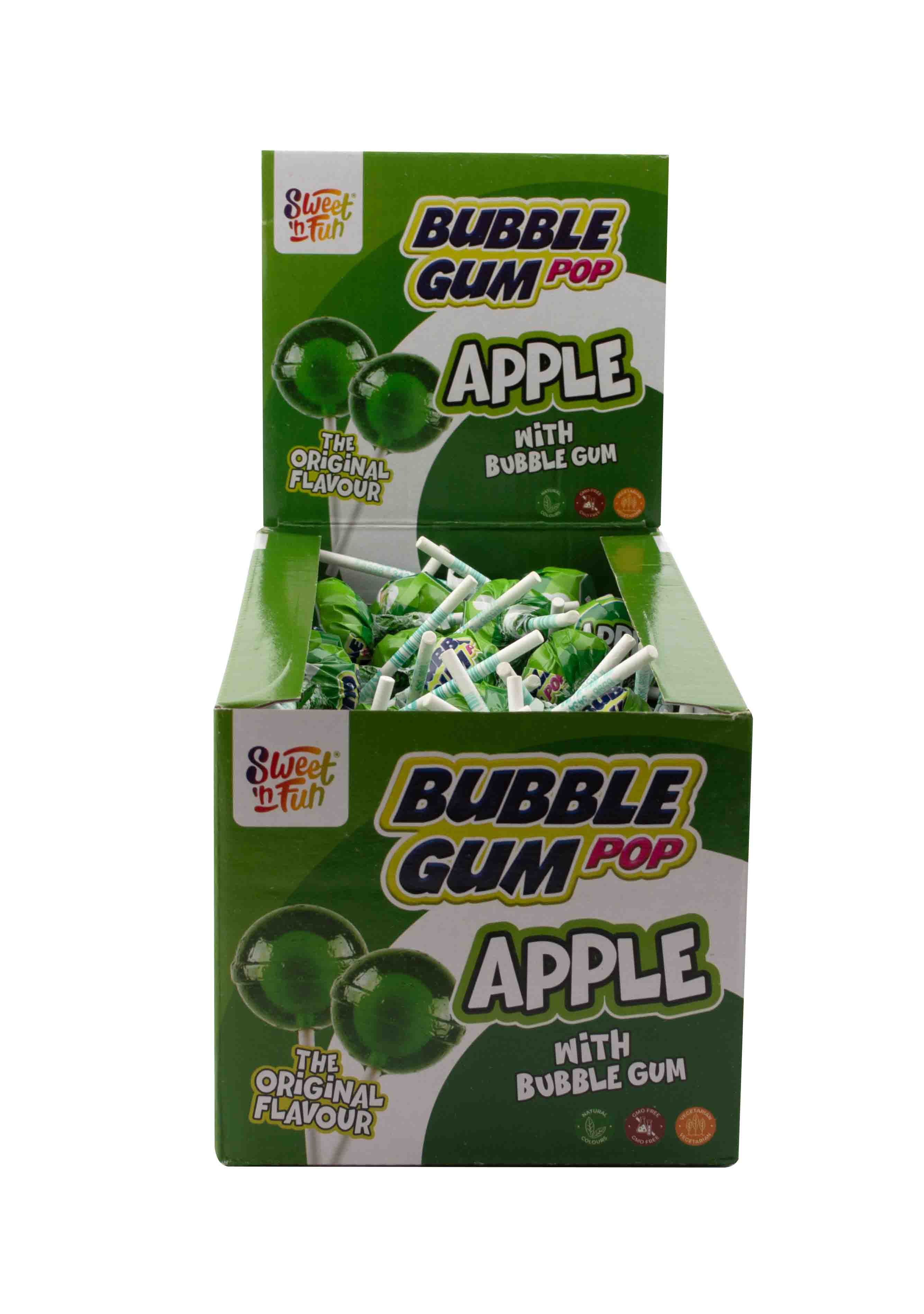 Lízátko se žvýkačkou Apple Bubble Gum Pop - balené 15g