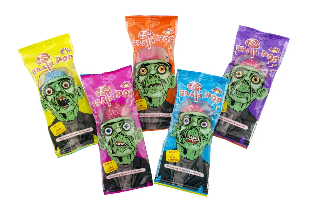 Brain Pop - Mozek - lízátka měnící pětkrát barvu a chuť 16g