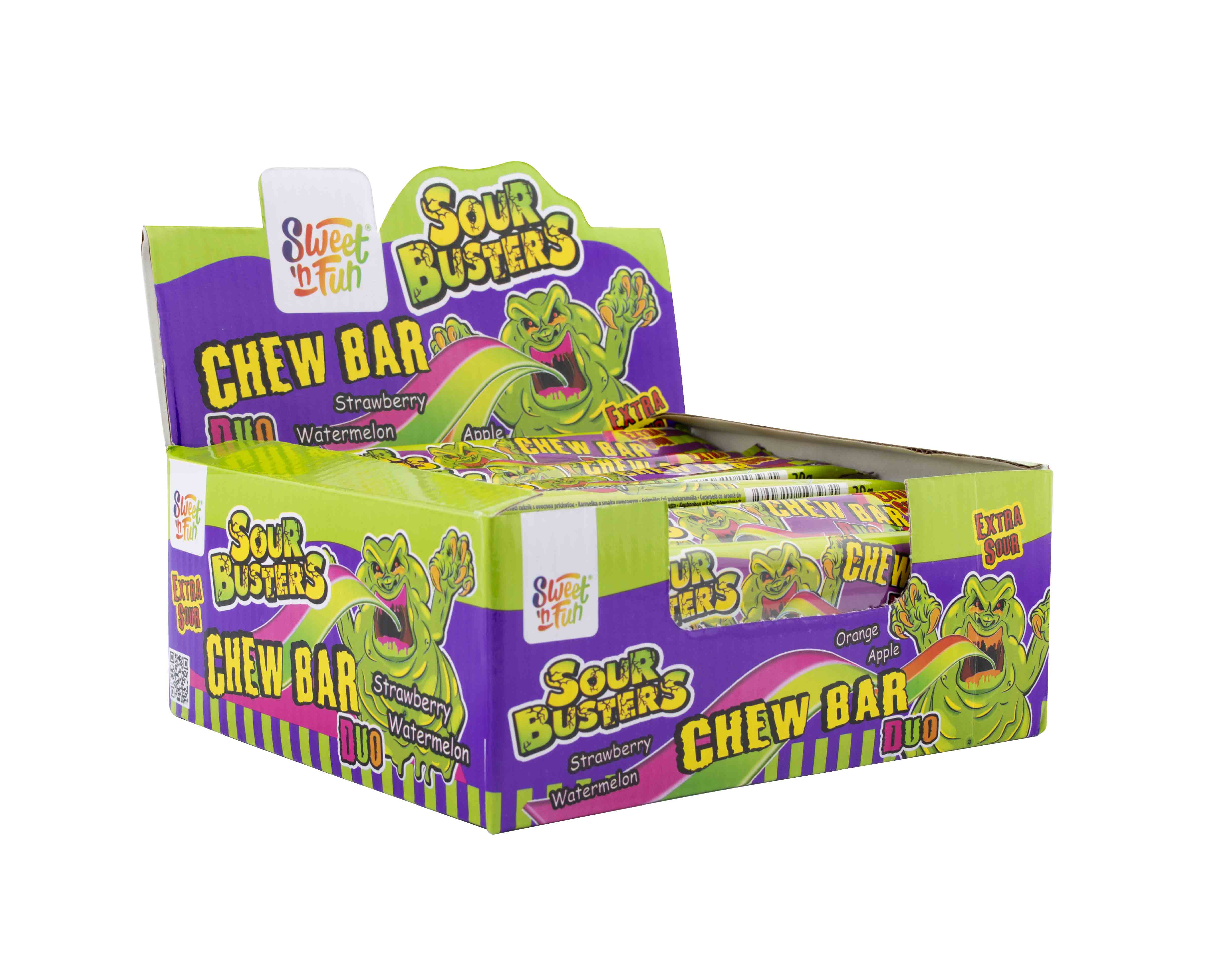 Žvýkací extra kyselá tyčinka Sour Busters chew bar 20g