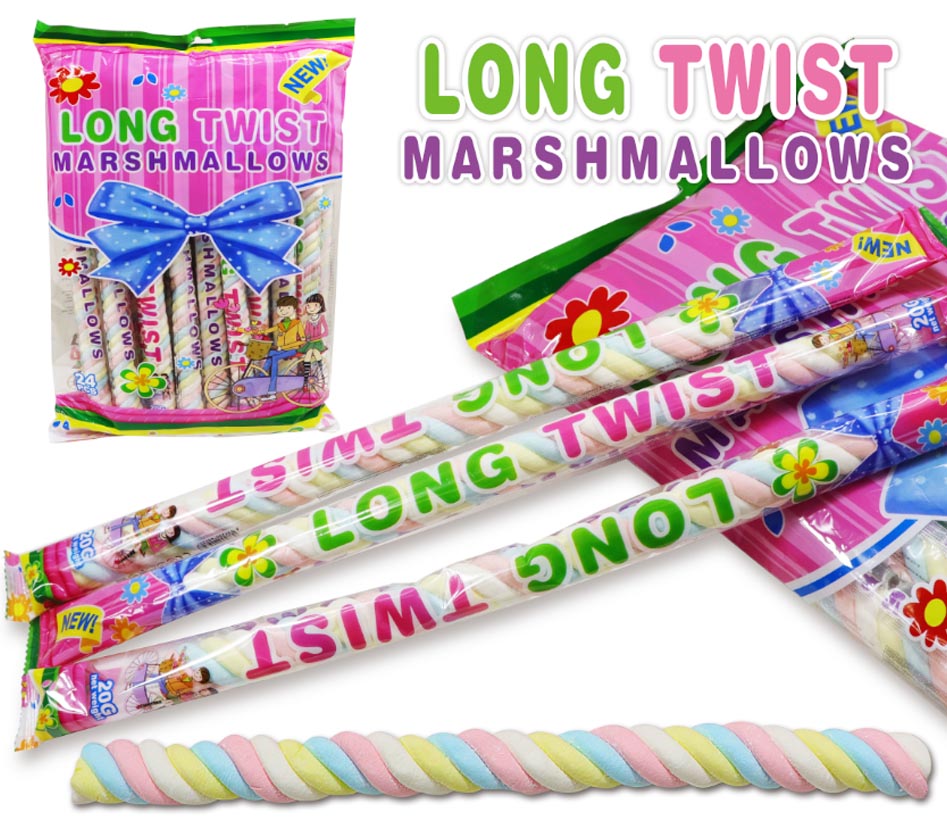 Marshmallow spirálky LONG TWIST 20g