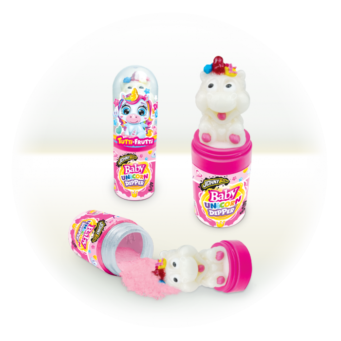 JB BABY UNICORN DIPPER - lízátko jednorožec s práškem 40g 