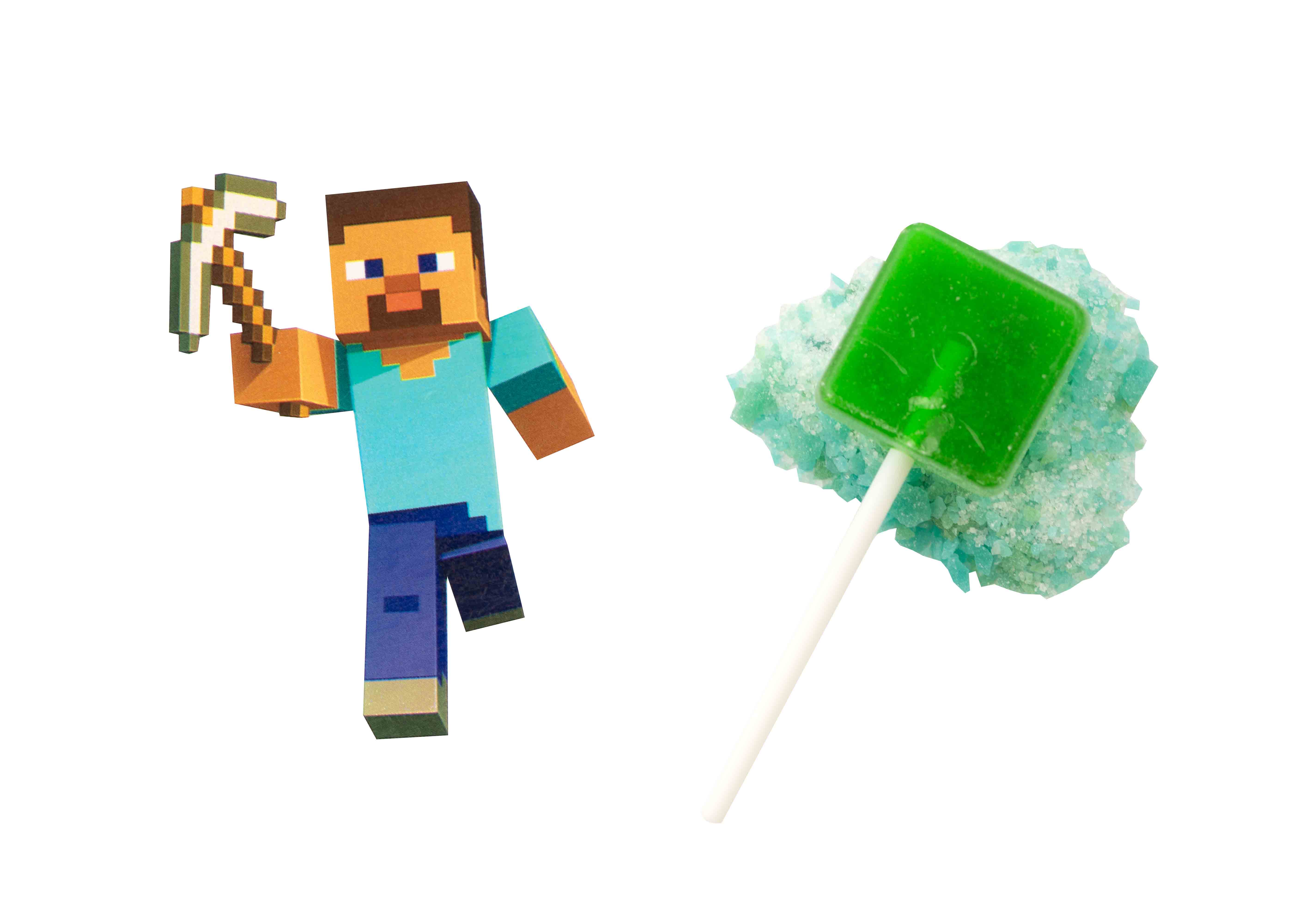 Lízátko s práskacím práškem a samolepkou MINECRAFT Popping Candy 15g