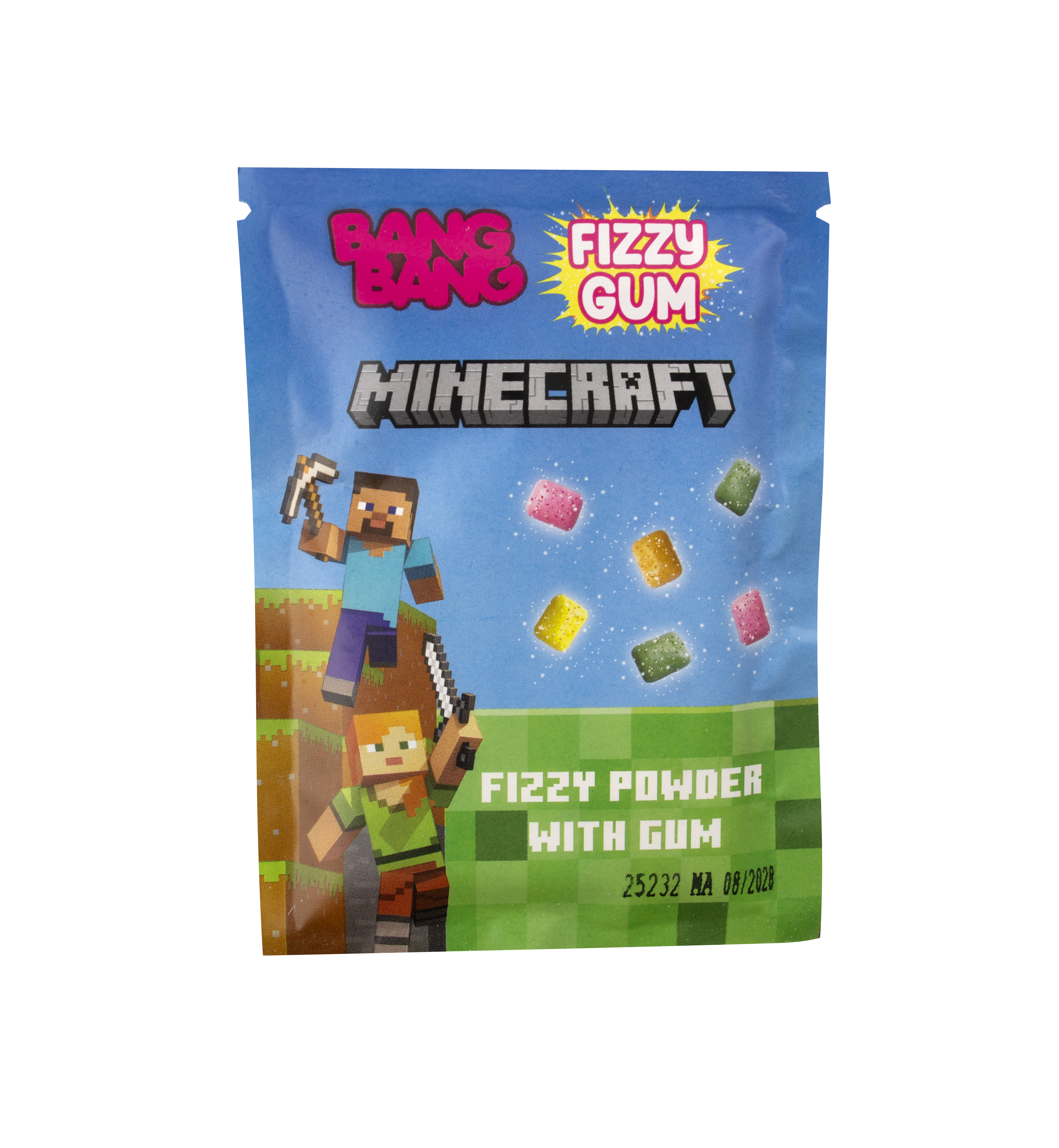 MINECRAFT Bang Bang Fizzy Gum - kyselý prášek se žvýkačkami 22,5 g