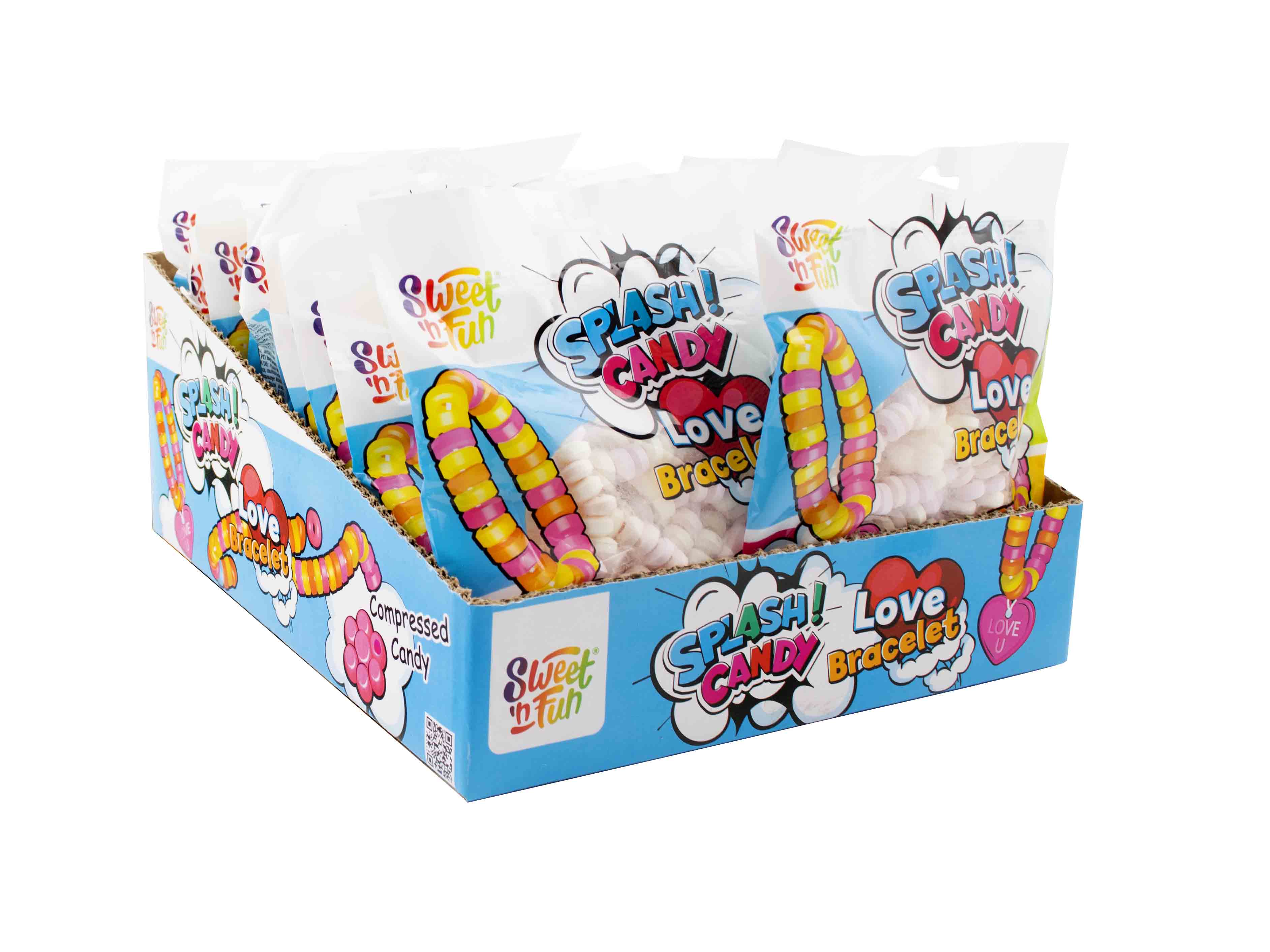 Lipové náramky s přívěškem Splash Candy Love Bracelet balené v sáčku 100g