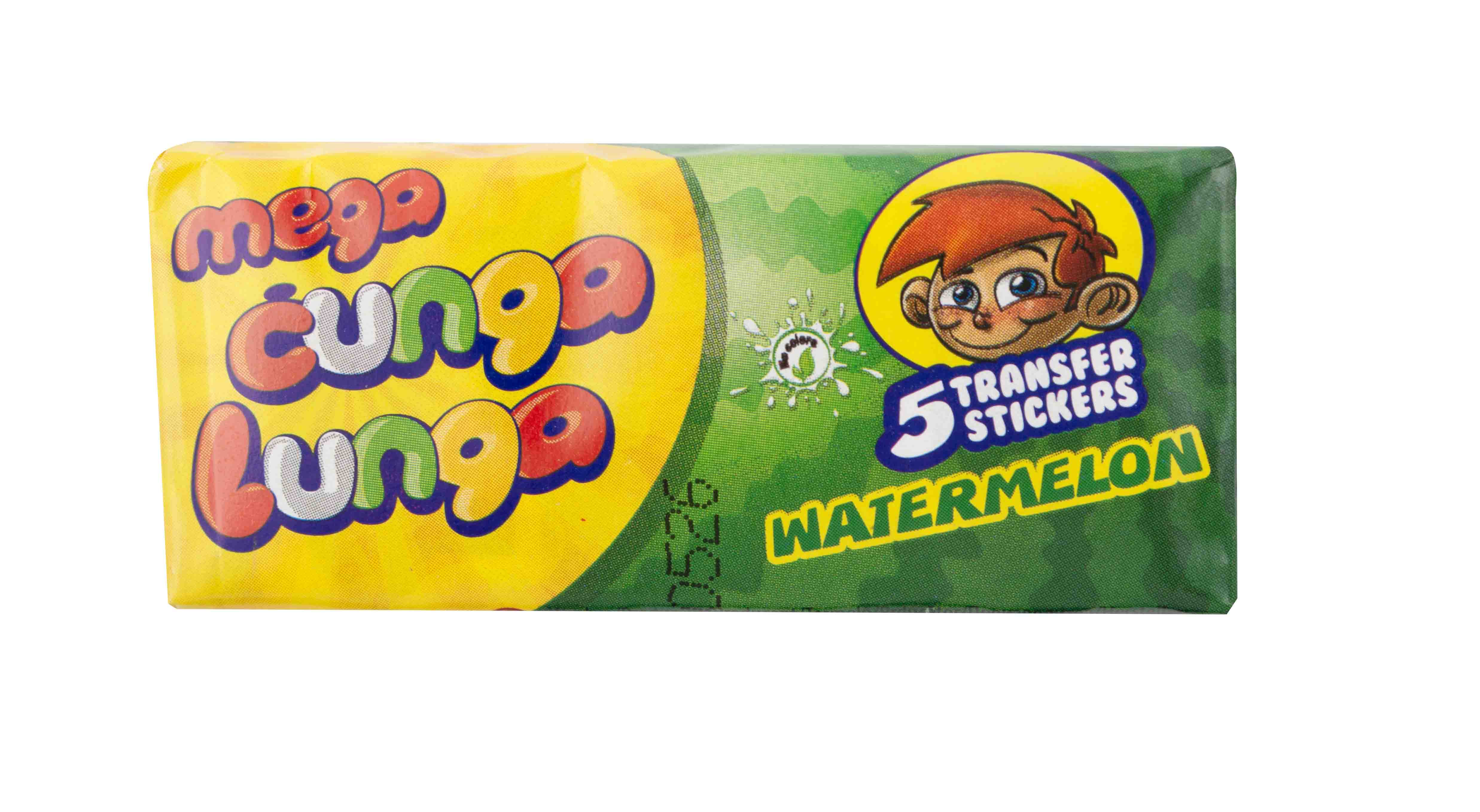 Mega Cunga Lunga Watermelon - balení 5 žvýkaček s tetovačkou 19g