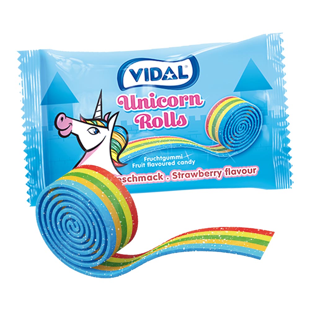 Kyselé pásky VIDAL ROLLA BELTA Unicorn - jednorožec, balené 19g