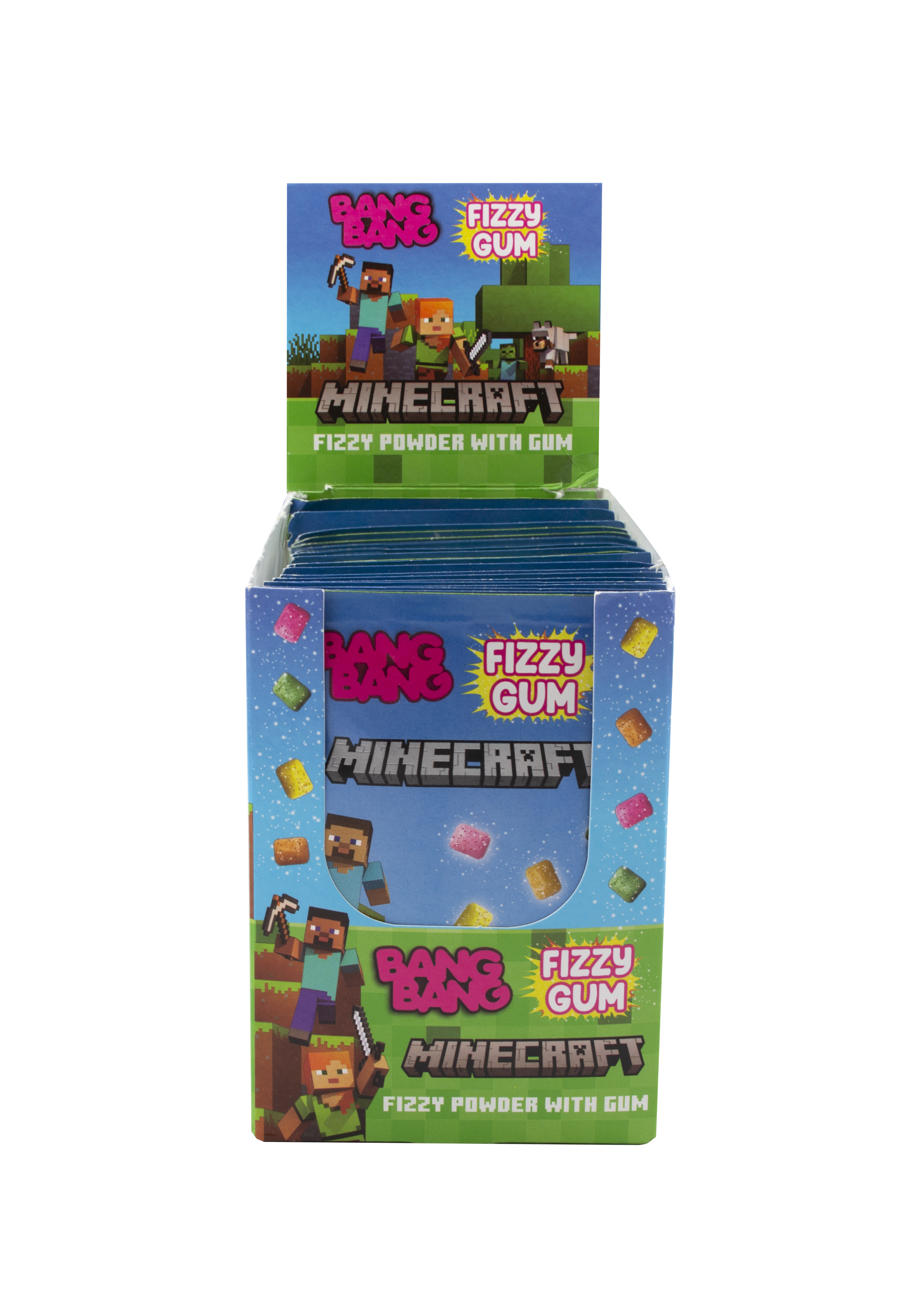 MINECRAFT Bang Bang Fizzy Gum - kyselý prášek se žvýkačkami 22,5 g