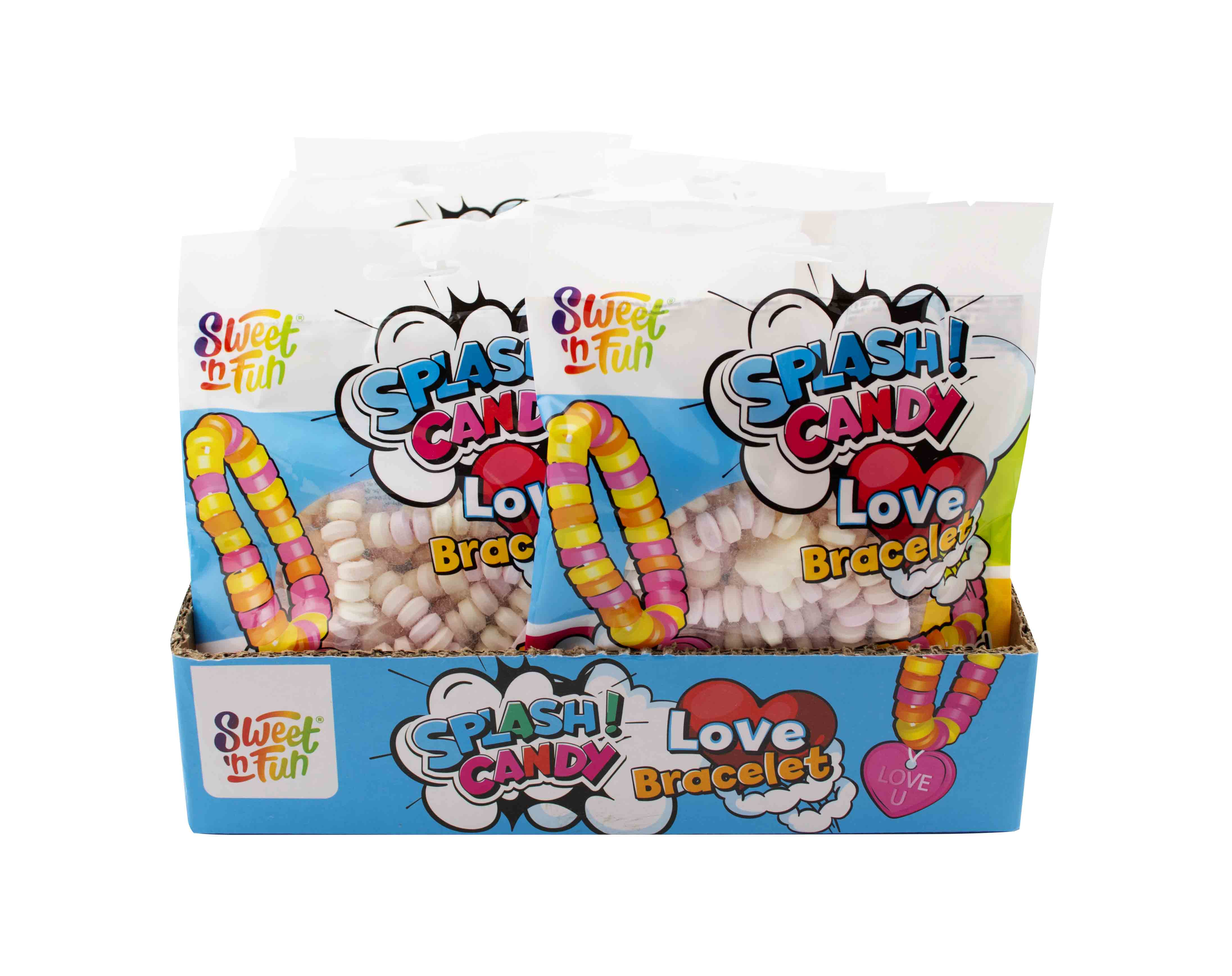 Lipové náramky s přívěškem Splash Candy Love Bracelet balené v sáčku 100g