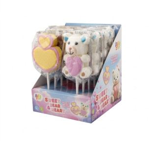 Sweet Bear & Heart – lízátko marshmallow medvídek se srdcem 35g